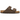 Birkenstock Arizona Birko-Flor Dark Brown baskets vue de profil avec deux brides réglables, boucles argentées et semelle anatomique en liège