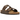 Birkenstock Arizona Birko-Flor Dark Brown baskets vue de profil avec deux brides réglables, semelle en liège classique et tige marron synthétique
