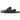 Birkenstock Arizona Birko-Flor Black baskets vue de profil avec deux brides noires réglables, boucles en métal et semelle anatomique en liège.