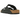 Birkenstock Arizona Birko-Flor Black baskets vue latérale avec deux brides réglables, boucles noires et la semelle anatomique en liège emblématique.
