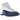Jordan 12 Retro French Blue baskets de profil avec du cuir blanc, un pare-boue bleu et des lacets