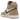 Jordan 1 Retro High OG Khaki baskets de profil classique avec une tige en cuir beige kaki et blanc et des lacets assortis