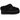 UGG Tazzlita Slipper Black baskets vue de profil avec tige en daim noir, semelle plateforme visible et bord en fourrure douce