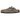 Birkenstock Boston Taupe Narrow Fit baskets vue latérale en daim doux, dotées d'une assise plantaire confortable en liège naturel