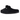 Baskets Birkenstock Boston Black Suede Narrow Fit en vue angulaire avec empeigne en daim noir, boucle classique et semelle en liège noir
