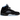 Jordan 5 Retro Black University Blue baskets en vue sous angle avec empeigne en nubuck noir, details bleus et unites Air visibles