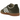 Adidas Samba OG Medium Raw Khaki Gum baskets de profil avec tige en daim olive, détails blancs et semelle extérieure en gomme