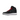 Jordan 1 Retro High Black Satin Gym Red Black baskets de profil avec tige en satin noir, details rouges et semelle blanche