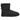 UGG Mini Bailey Bow II Black baskets vue latérale en daim noir avec nœud décoratif au talon, doublure douce et semelle extérieure plate.