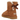 UGG Mini Bailey Bow II Chestnut baskets vue latérale en daim marron avec le nœud décoratif emblématique sur le talon et intérieur en laine