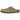 Birkenstock Boston Braided Suede Taupe baskets vue latérale avec détail de bride tressée, tige en daim et semelle en liège classique.