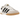 Adidas Samba Millennium White Black Gum baskets vue sous un angle avec tige en cuir blanc, bandes noires et semelle gomme