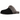 UGG Scuffette II Slipper Black Grey baskets en vue inclinée avec bordure en peau de mouton douce, empeigne en daim et détail du logo