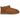 UGG Classic Ultra Mini Chestnut baskets vue sous angle montrant la tige emblématique en daim marron chaud et la semelle légère et rembourrée.