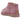 UGG Classic Ultra Mini Boot Dusty Orchid baskets vue latérale en daim violet, dotée d'une tige basse, d'un talon renforcé et du logo UGG au dos.