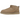 UGG Classic Ultra Mini Boot Sand baskets vue latérale en daim beige avec doublure en peau de mouton, semelle plate et étiquette logo au talon