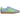 Adidas Gazelle Indoor Clear Sky Solar Green baskets en vue de profil avec une tige en daim bleu clair et des accents verts