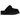UGG Disquette Slipper Black baskets vue de côté avec empeigne en daim noir, doublure en peau de mouton et semelle plateforme épaisse marquée