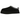 UGG Tazz Slipper Black baskets vue latérale avec empeigne en daim noir, semelle plateforme épaisse et détail brodé UGG sur le bord.