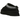 UGG Tazz Slipper Black baskets vue de profil avec dessus en daim noir, doublure en fourrure synthétique et bande tressée sur la semelle