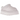 UGG Tazz Slipper Bay Fog baskets vue de côté en daim doux avec semelle plateforme et détail tressé brodé sur le col dans un ton grisâtre
