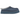 UGG Tazz Slipper Desert Blue baskets vue latérale avec une tige en daim bleu profond et une semelle plateforme avec une broderie tressée caractéristique.