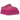 UGG Tazz Slipper Mangosteen baskets vue angulaire avec tige en daim violet, broderie UGG et semelle plateforme épaisse en liège