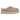 UGG Tazz Slipper Sand baskets vue sous un angle, en daim beige avec une semelle plateforme et la bordure brodée emblématique de la marque.