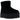 UGG Classic Mini Platform Boot Black baskets vue latérale avec tige en daim noir, plateforme emblématique et doublure intérieure douce.