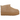 UGG Classic Ultra Mini Platform Boot Sand baskets en profil avec tige en daim beige, semelle plateforme épaisse et coutures apparentes.