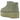 UGG Classic Ultra Mini Platform Boot Shaded Clover baskets en vue angulaire avec suède vert et semelle extérieure à plateforme épaisse.