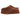 UGG Tazz Slipper Heritage Braid Hardwood baskets vue sous angle avec empeigne en daim marron, semelle plateforme et broderie tressée