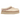 UGG Tazz Slipper Heritage Braid Natural baskets profil latérale en daim marron clair avec détail tressé brodé et semelle plateforme épaisse