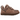 UGG Lowmel Chocolate Brown baskets en vue inclinée avec tige en daim marron, languette rembourrée, lacets épais et semelle extérieure robuste