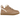 Baskets UGG Lowmel Sand vue de profil en daim beige avec col rembourré, lacets épais et une semelle plateforme robuste pour le confort