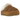 Baskets UGG Tazzlita Slipper Chestnut vues sous un angle incliné, montrant le daim doux, la doublure chaude et la tresse emblématique au talon.