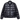 Stussy Midweight Puffer Black baskets vue de face, veste matelassée noire avec col montant, fermeture éclair et logo Stussy discret sur la poitrine.