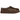 UGG Tasman Slipper Caspian Burnt Cedar baskets de profil avec tige en daim marron, détail tressé Tasman classique et doublure chaude ouverte.