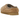 UGG Tasman Maxi Curly Slipper Chestnut baskets vue angulaire avec texture bouclée duveteuse dans une teinte marron clair et broderie signature