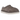 UGG Tasman Shaggy Suede Slipper Smoke Plume baskets de profil avec suède gris et bordure brodée