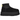 UGG Classic Mini Dipper Boot Black Yellow baskets vue latérale avec empeigne en daim noir, col en néoprène et semelle jaune contrastée.