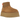 UGG Classic Mini Dipper Boot Chestnut baskets vue latérale avec tige en daim marron clair, col en néoprène et semelle plateforme épaisse.