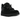 UGG Lowmel Black baskets vue latérale avec tige noire en daim et nylon, lacets et semelle en caoutchouc épaisse avec col rembourré