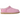 UGG Classic Micro Slipper Pink Diamond baskets vue de profil, fabriquées en daim rose doux avec logo UGG discret et doublure intérieure en peluche.