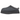 UGG Tazz II Slipper Obsidian baskets vue inclinée avec tige en daim noir, détail brodé tressé et semelle plateforme épaisse