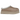 UGG Tazz II Slipper Sand baskets vue sous angle avec empeigne en daim beige, semelle plateforme et bordure tressée brodée caractéristique