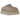 UGG Tazz II Slipper Sand baskets vue sous angle montrant une tige en daim beige, un motif brodé et une semelle plateforme épaisse