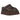 UGG Tazz Caspian Slipper Burnt Cedar baskets vue inclinée en daim marron avec semelle plateforme et motif brodé détaillé sur le col