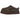 UGG Tazz Caspian Slipper Burnt Cedar baskets en vue latérale avec tige en daim marron, col brodé et semelle plateforme épaisse.
