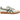 Onitsuka Tiger GSM Cream Hiking Green Gum baskets vue en angle avec dessus en cuir crème, rayures vertes et semelle en gomme